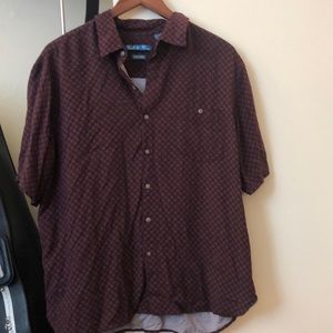 Batik Bay easy care maroon button down shirt